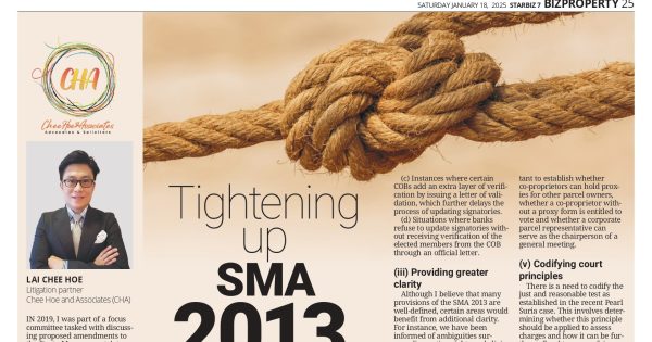 Amendments to Strata Management Act 2013 (“SMA 2013”) – Tightening up SMA 2013 (Article 1)